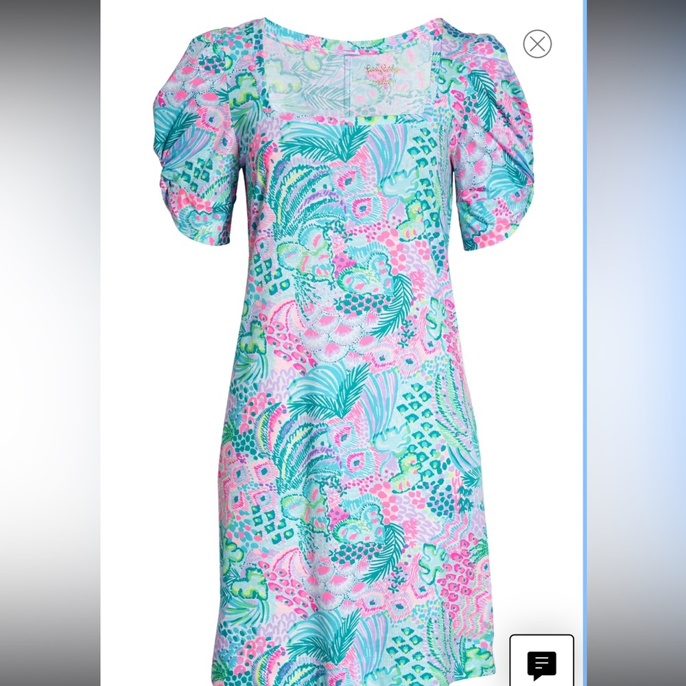 Haydn Print Square Neck Cotton Dress